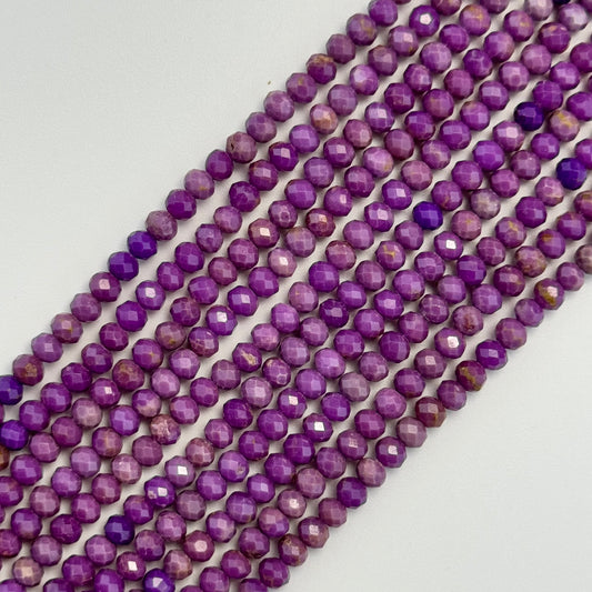 Faceted Phosphosiderite Rondelle Beads (3x4mm)