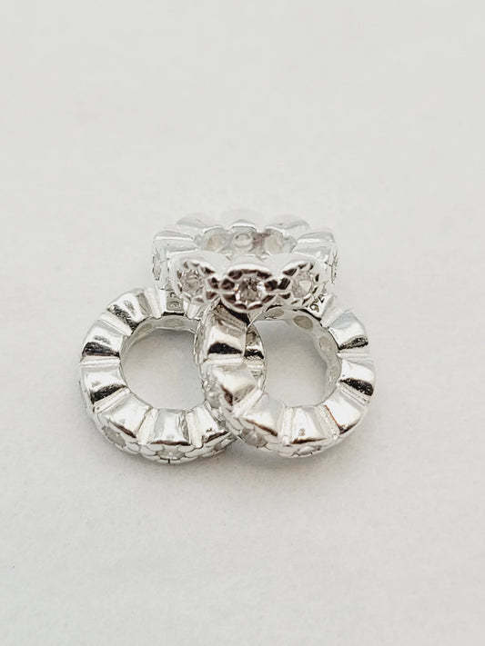 Cubic Zirconia Spacers | 925 Sterling Silver | 10/pkg (3 colours) image 0