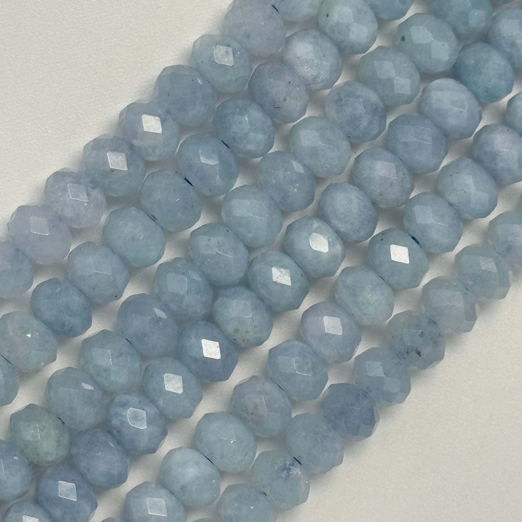 Aquamarine Faceted Rondelle Bead Gemstone Beads image 5