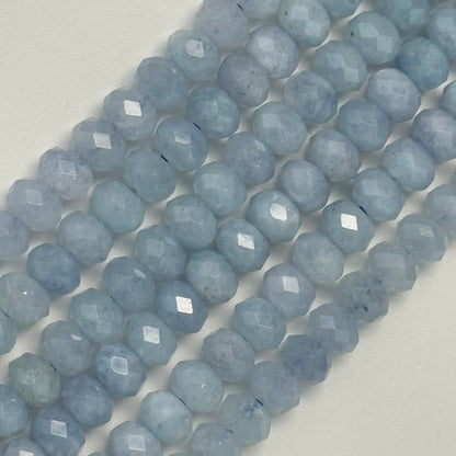 Aquamarine Faceted Rondelle Bead Gemstone Beads image 5