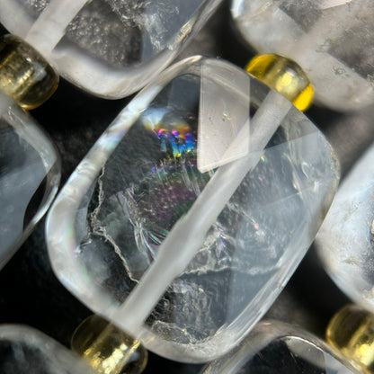 Clear Quartz Rectangular Faceted Cushion Cut 10xÂ8 mm Beads image 3