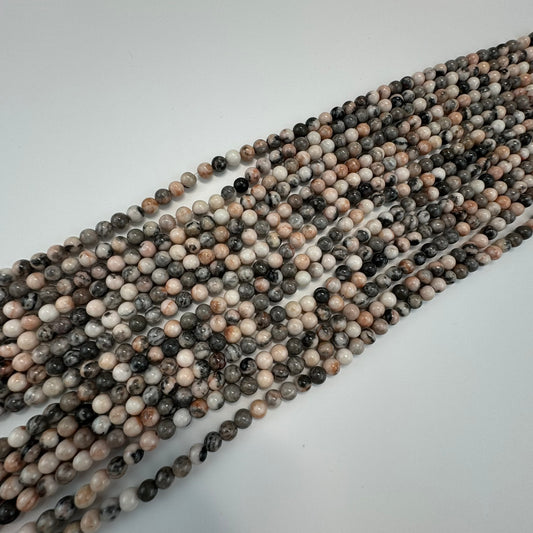 Jasper Pink Zebra Polished Round Beads (AA Quality)