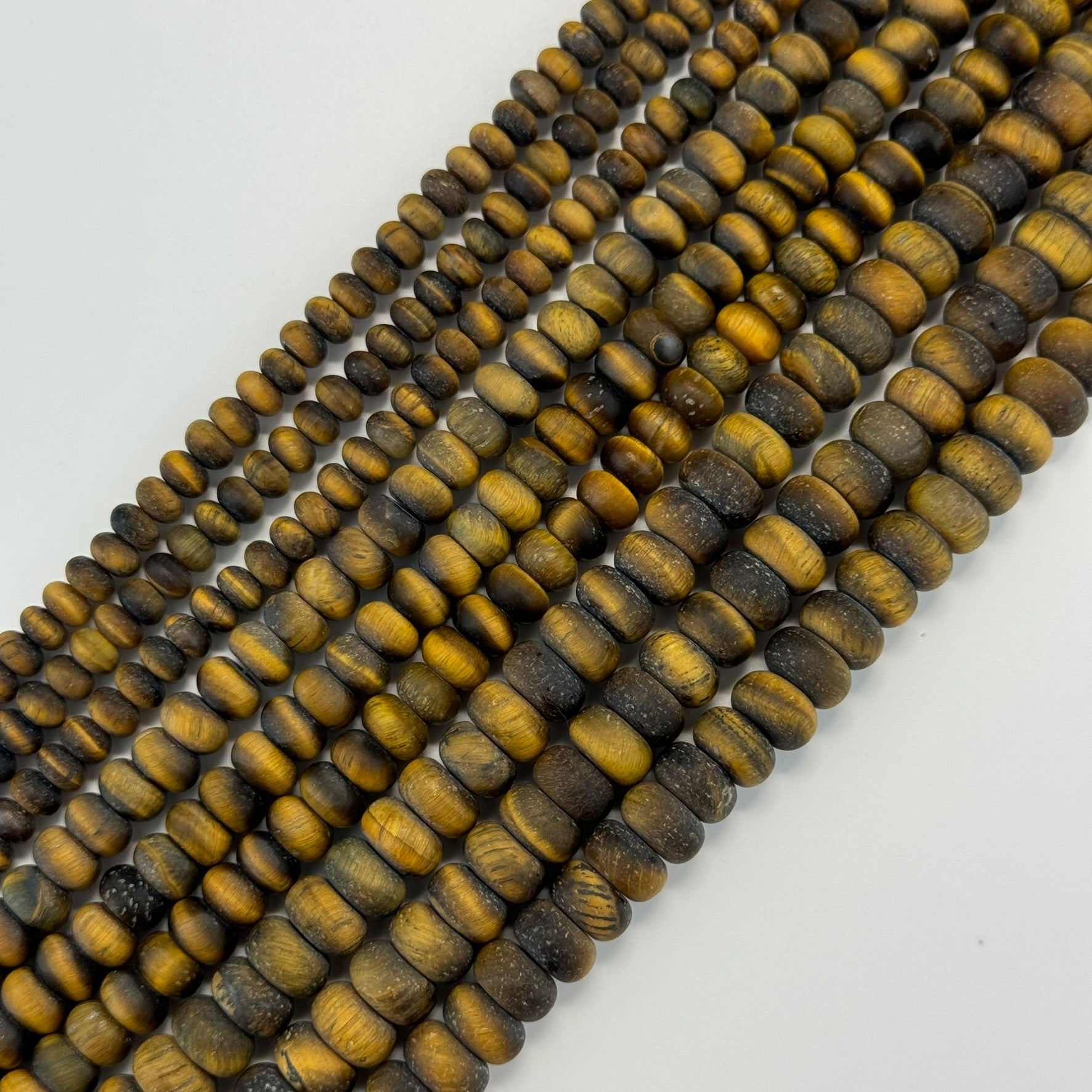 Tiger's Eye Frosted Rondelle Beads image 3