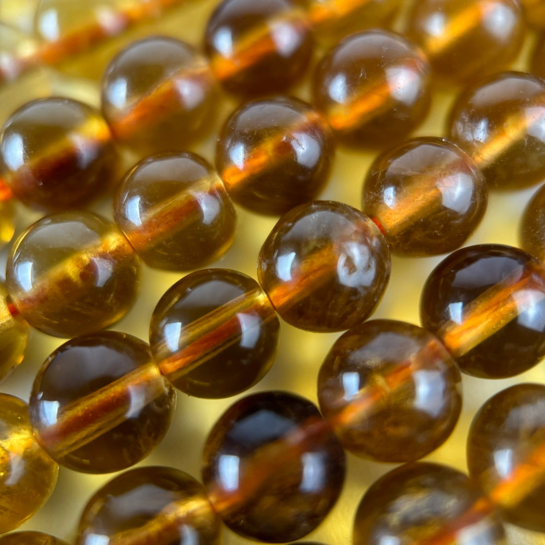 Amber Calcite Polished Round Beads image 5