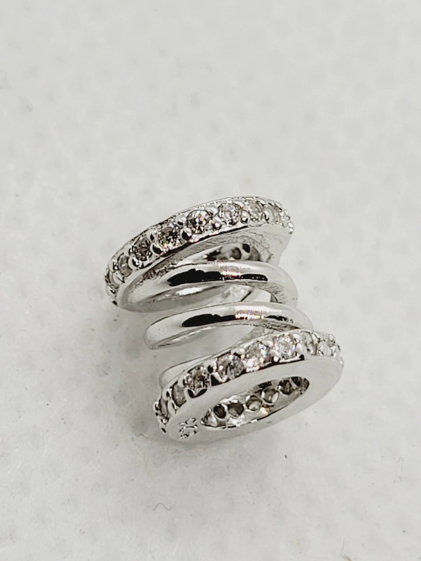 Spring Cubic Zirconia Spacers | 925 Sterling Silver (2 colours) image 1