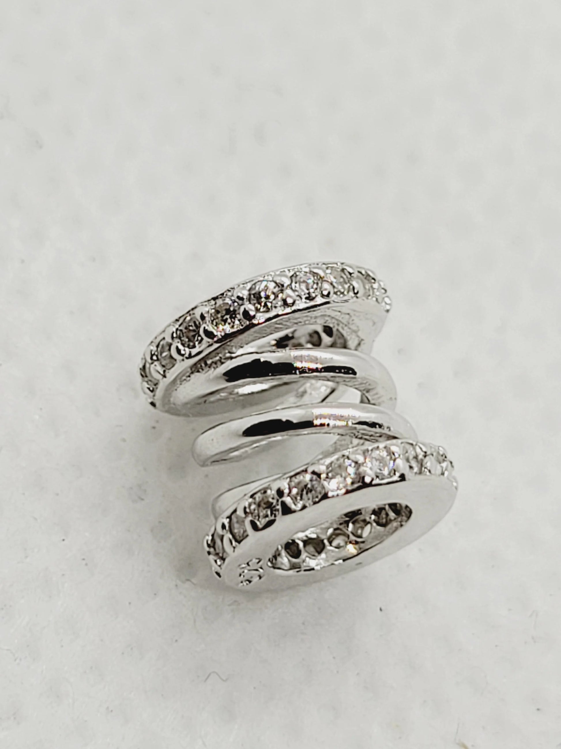 Spring Cubic Zirconia Spacers | 925 Sterling Silver (2 colours) image 1