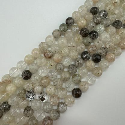 White Rutilated Quartz Polished  Round Beads image 3