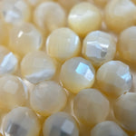 Beige Mother of Pearl Faceted Round Beads image 5