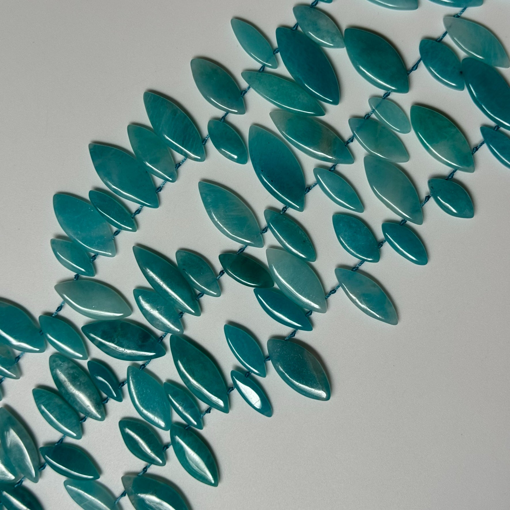 Amazonite Marquise Gemstone Beads - AA Quality (Mixed Size) image 0