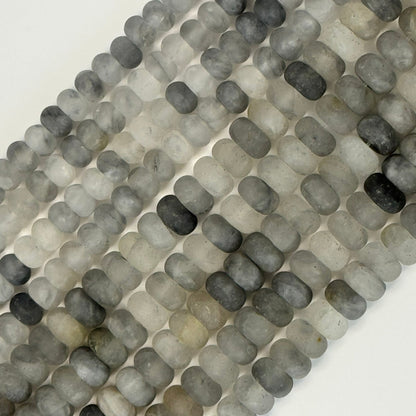 Green Ice Quartz Frosted Rondelle Beads image 2