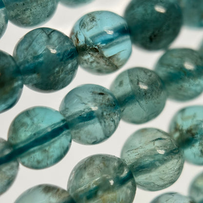 Blue Apatite Round Beads  With A Polished Finish image 2