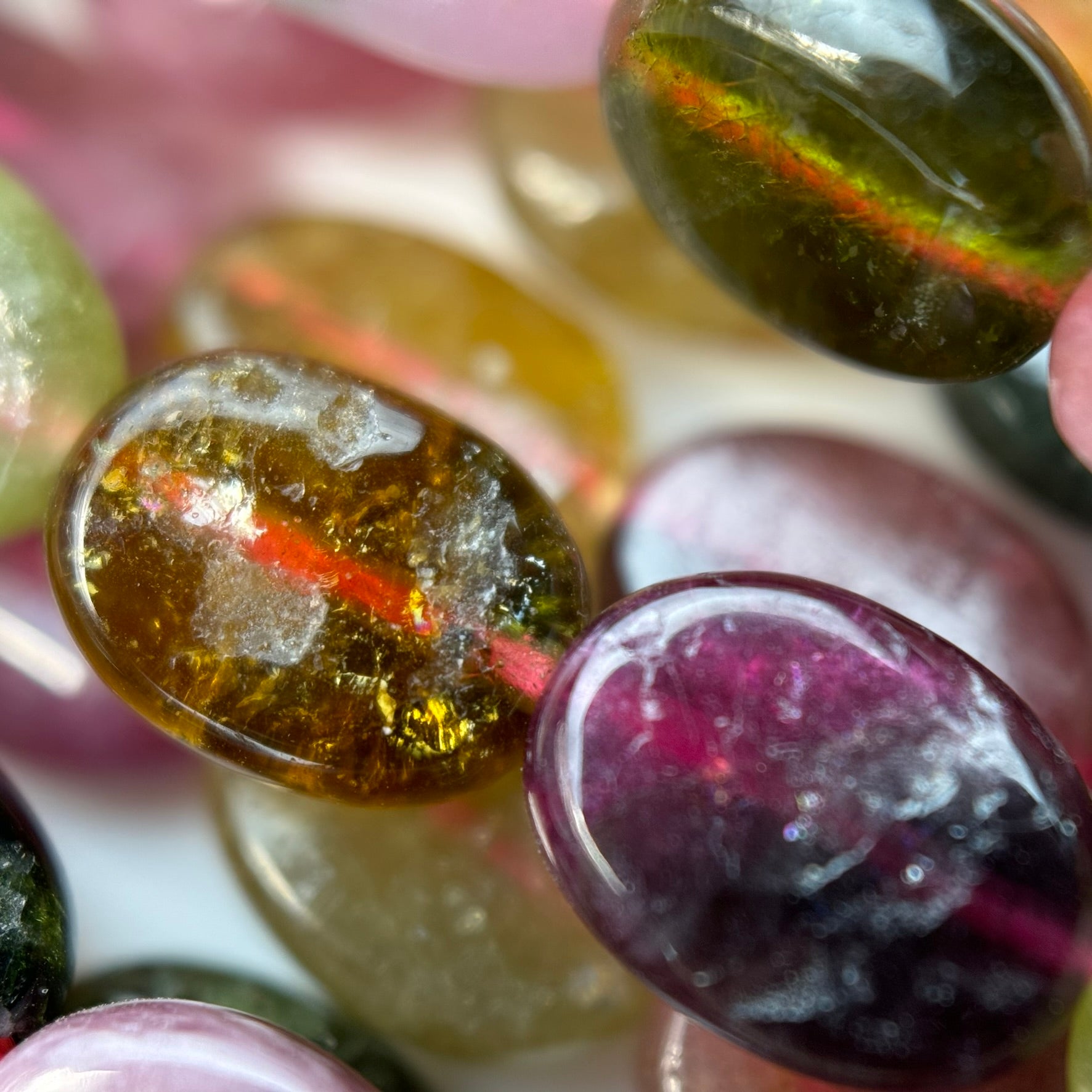 Tourmaline Faceted Oval Beads (A Quality) image 2