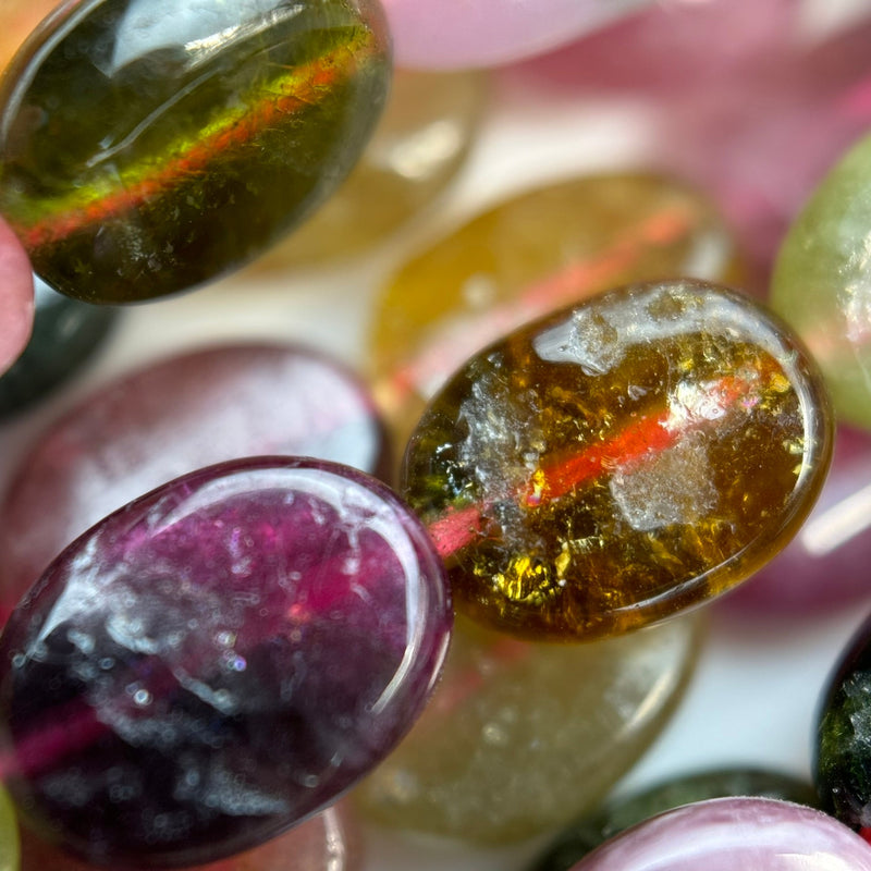 Tourmaline Flat Oval Beads