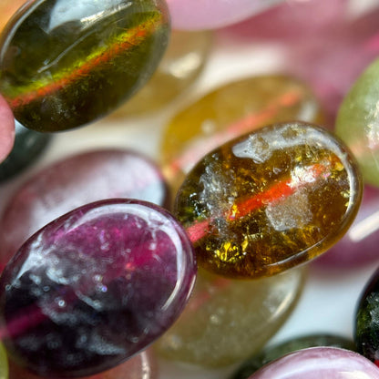Tourmaline Flat Oval Beads