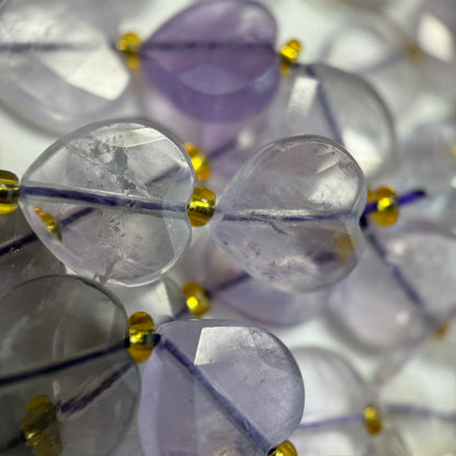 Lavender Amethyst Faceted Heart Shape Beads image 5