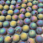 Rainbow Titanium Plated Aura Druzy Quartz Beads image 6