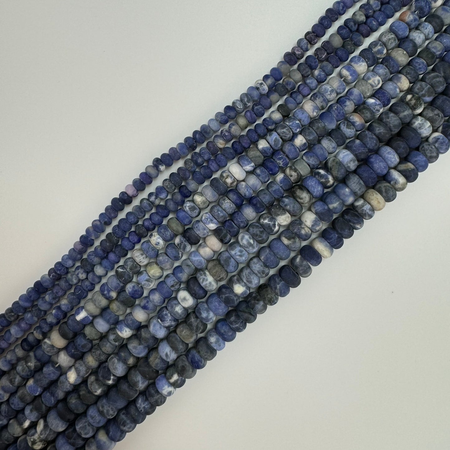 Sodalite Frosted Rondelle Beads (6-10mm) image 5