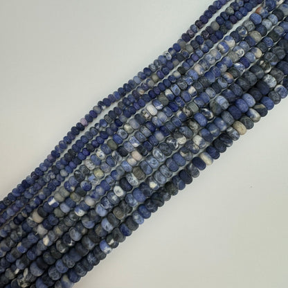 Sodalite Frosted Rondelle Beads (6-10mm) image 5