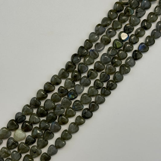 Labradorite Heart Beads - Smooth Beads (A Quality)