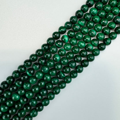 Malachite Polished Round Beads  A-AA-AAA Quality image 2