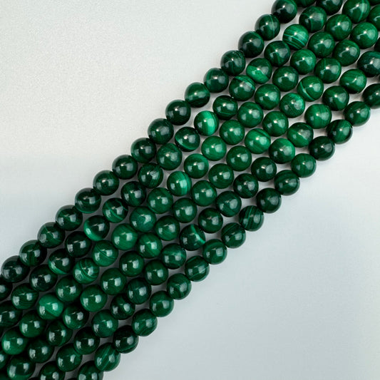 Malachite Polished Round Beads (High Quality)