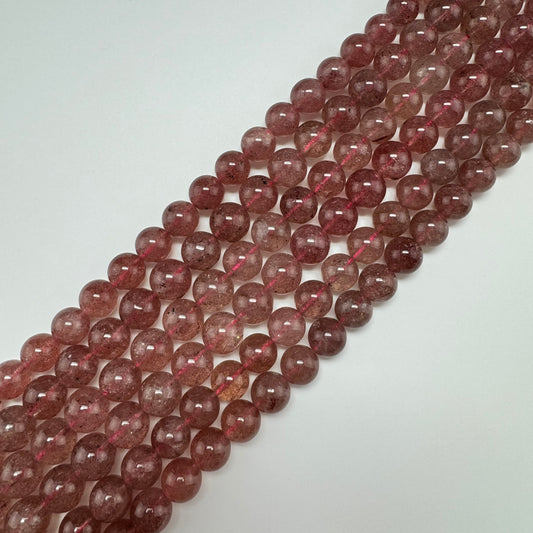 Strawberry Quartz Polished Round Beads
