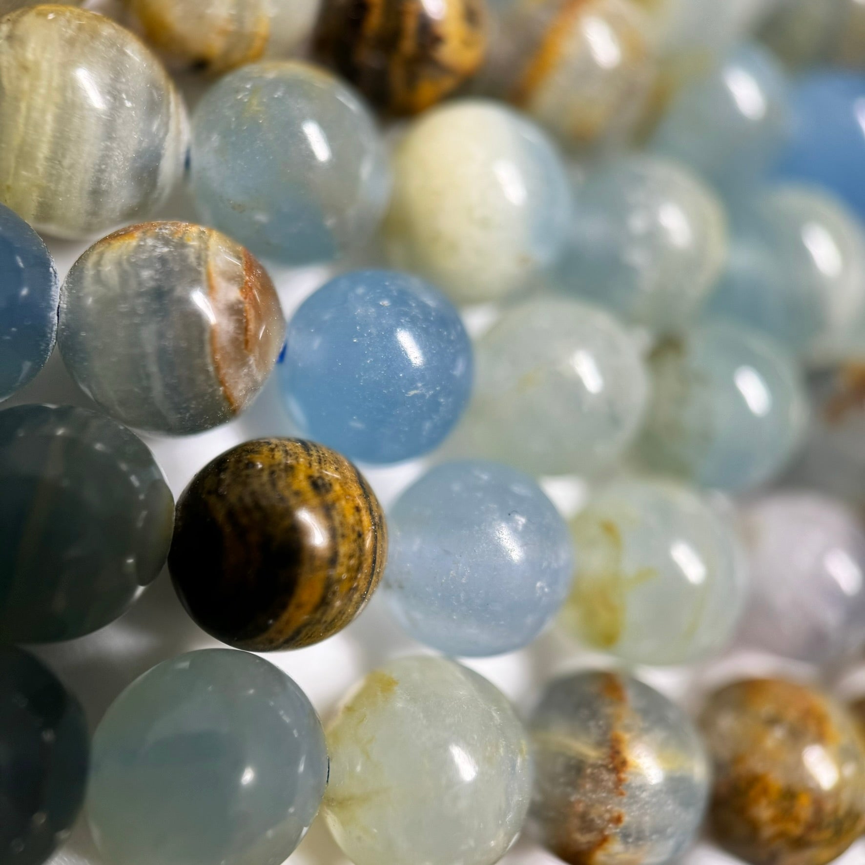 Blue Onyx Polished  Round Beads image 1