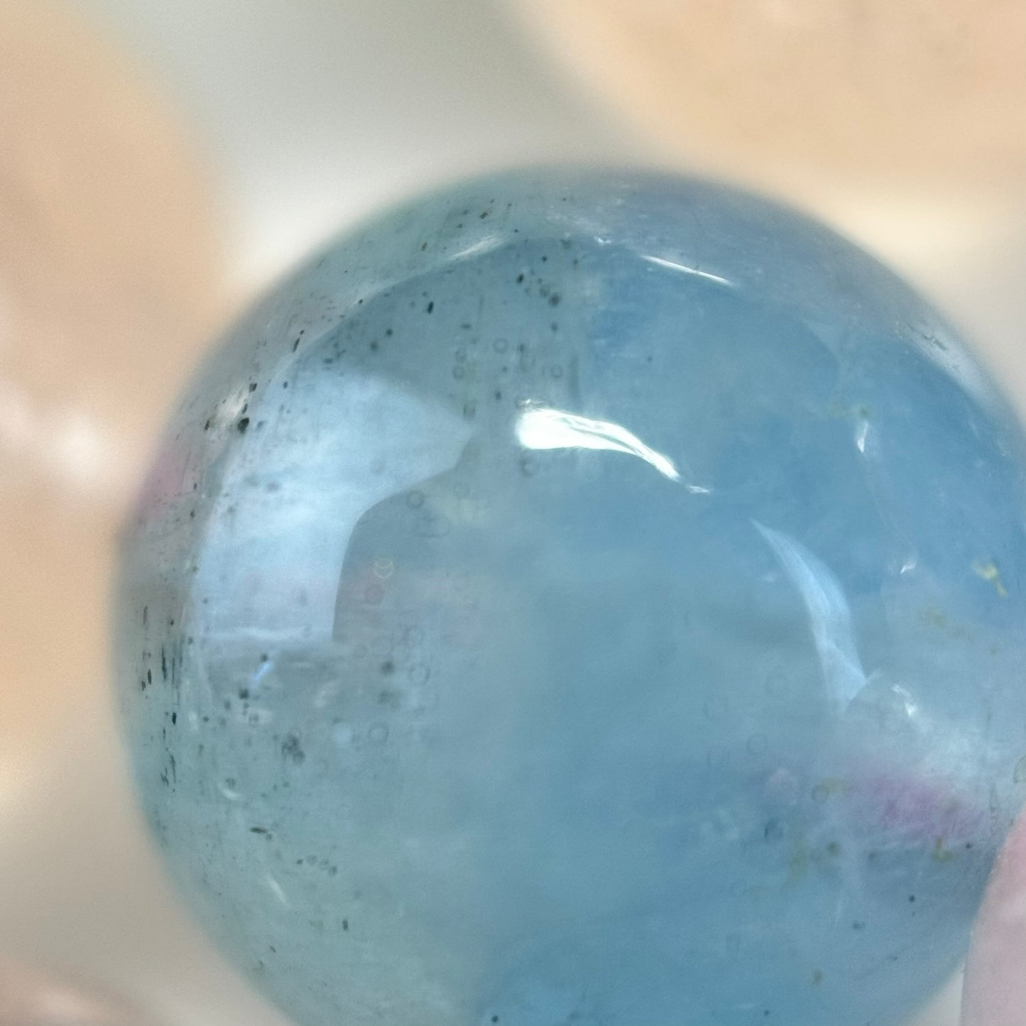 Aquamarine Morganite AA Polished Round Beads image 10