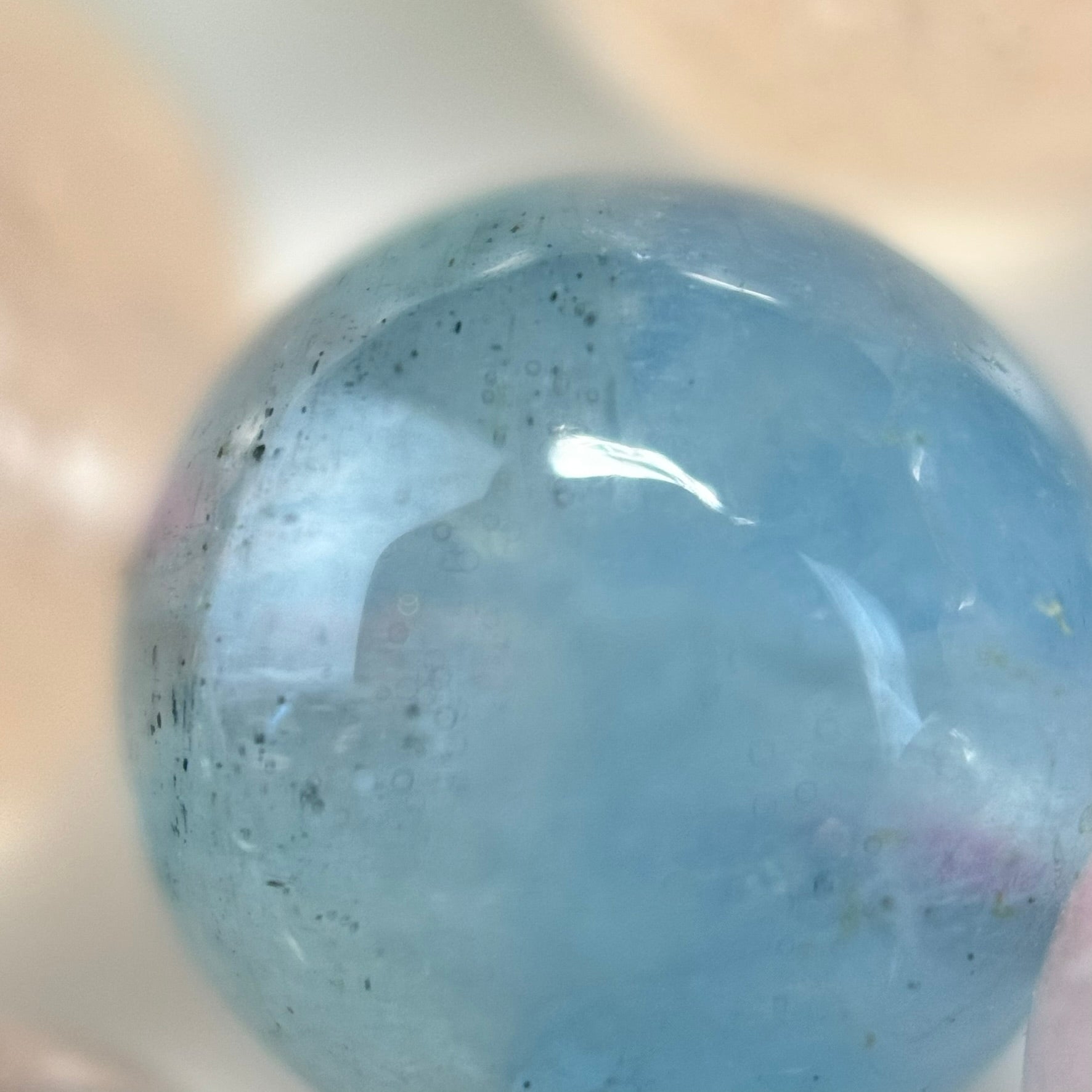 Aquamarine Morganite AA Polished Round Beads image 10