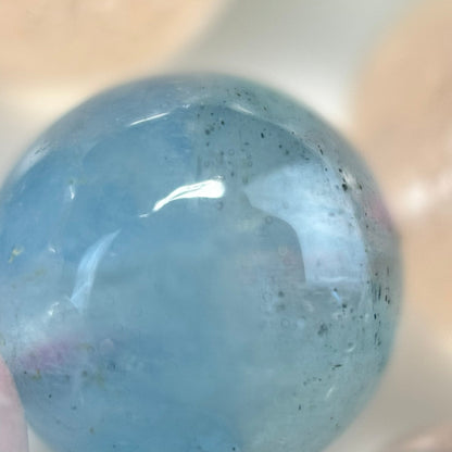Aquamarine Morganite AA Polished Round Beads image 10