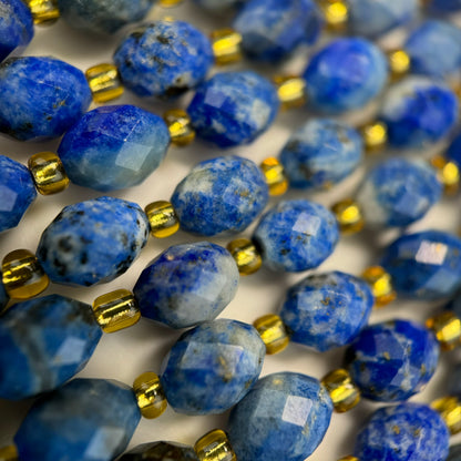 Lapis Lazuli Faceted Barrel 8 Beads image 7