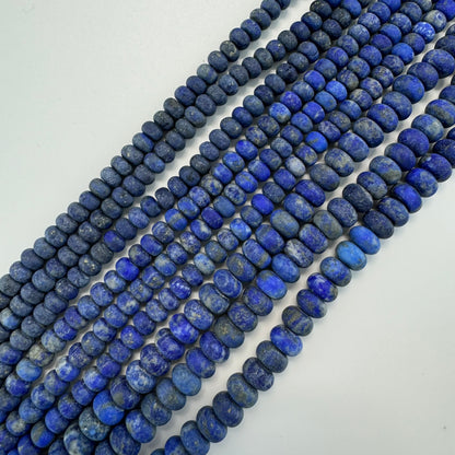 Lapis Lazuli Frosted Rondelle Beads image 4