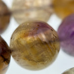 Natural African Ametrine with Goethite Polished Round Beads (12mm) image 4