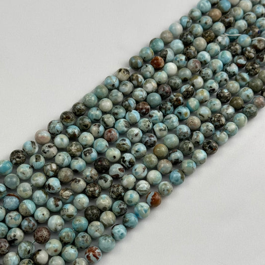 Larimar Polished Round Beads (B Quality)