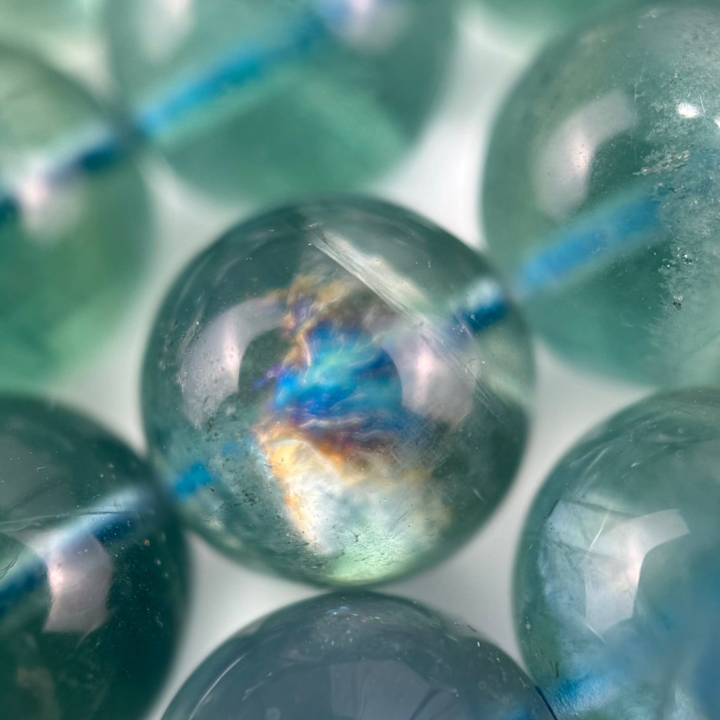 Blue Fluorite AAA Polished Round Beads image 1