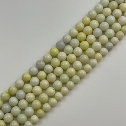 Light Yellow Serpentine Polished Round Beads image 2