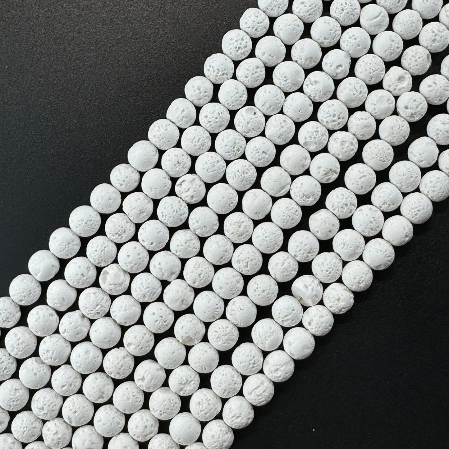 White Lava Stones | 4-10mm Round Beads image 2