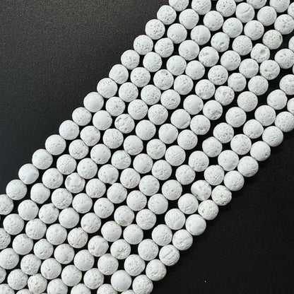 White Lava Stones | 4-10mm Round Beads image 2