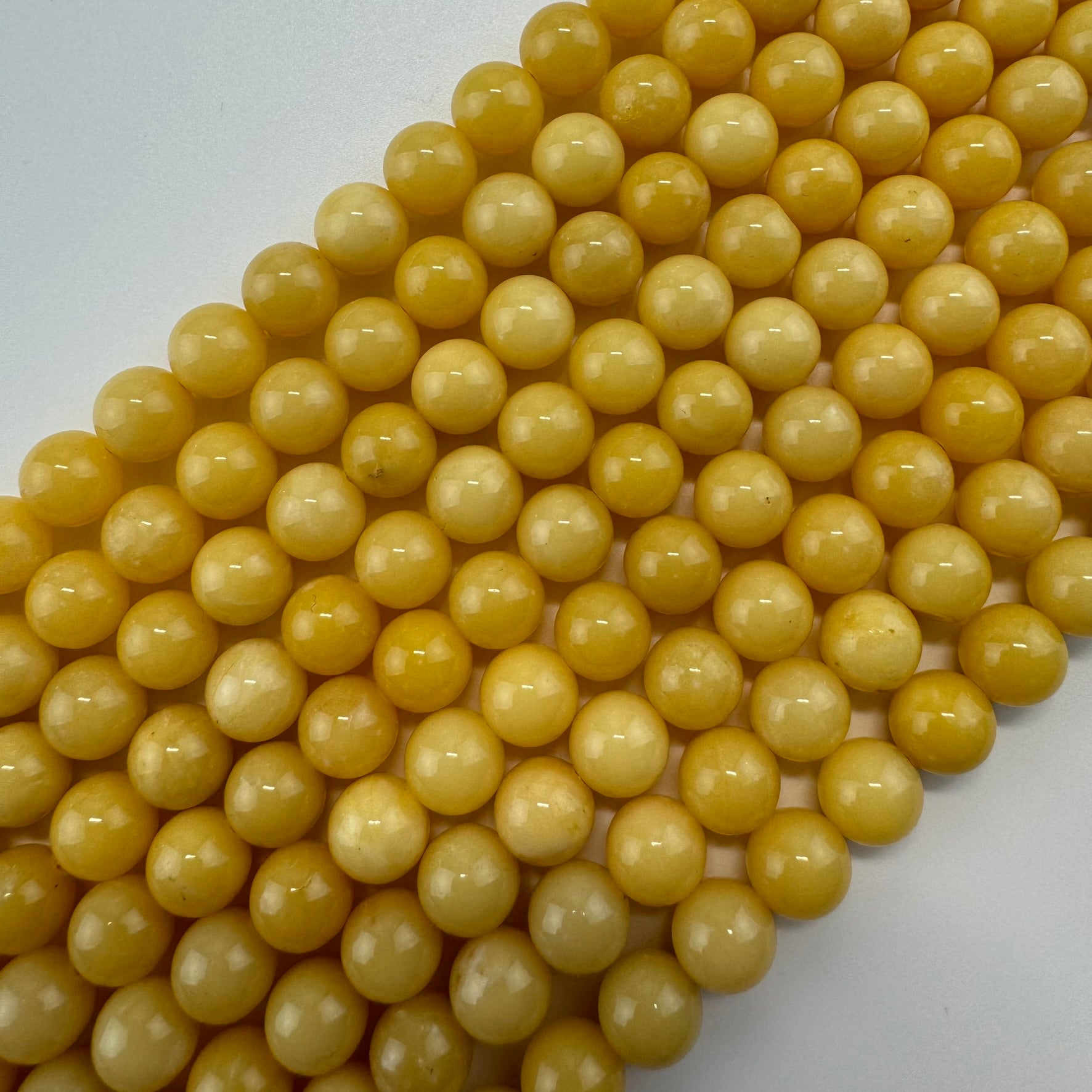Yellow Calcite Polished Round Beads image 0