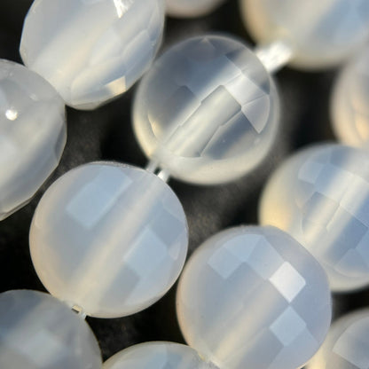 White Agate Lentils Beads image 1