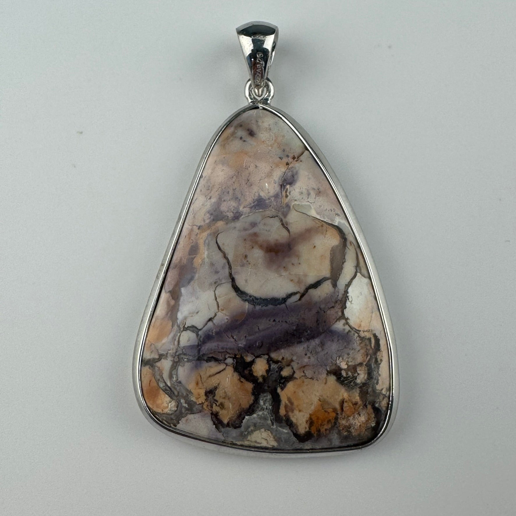 Double-Sided Tiffany Stone 925 Sterling Silver Pendant (Polished Both Sides) image 5