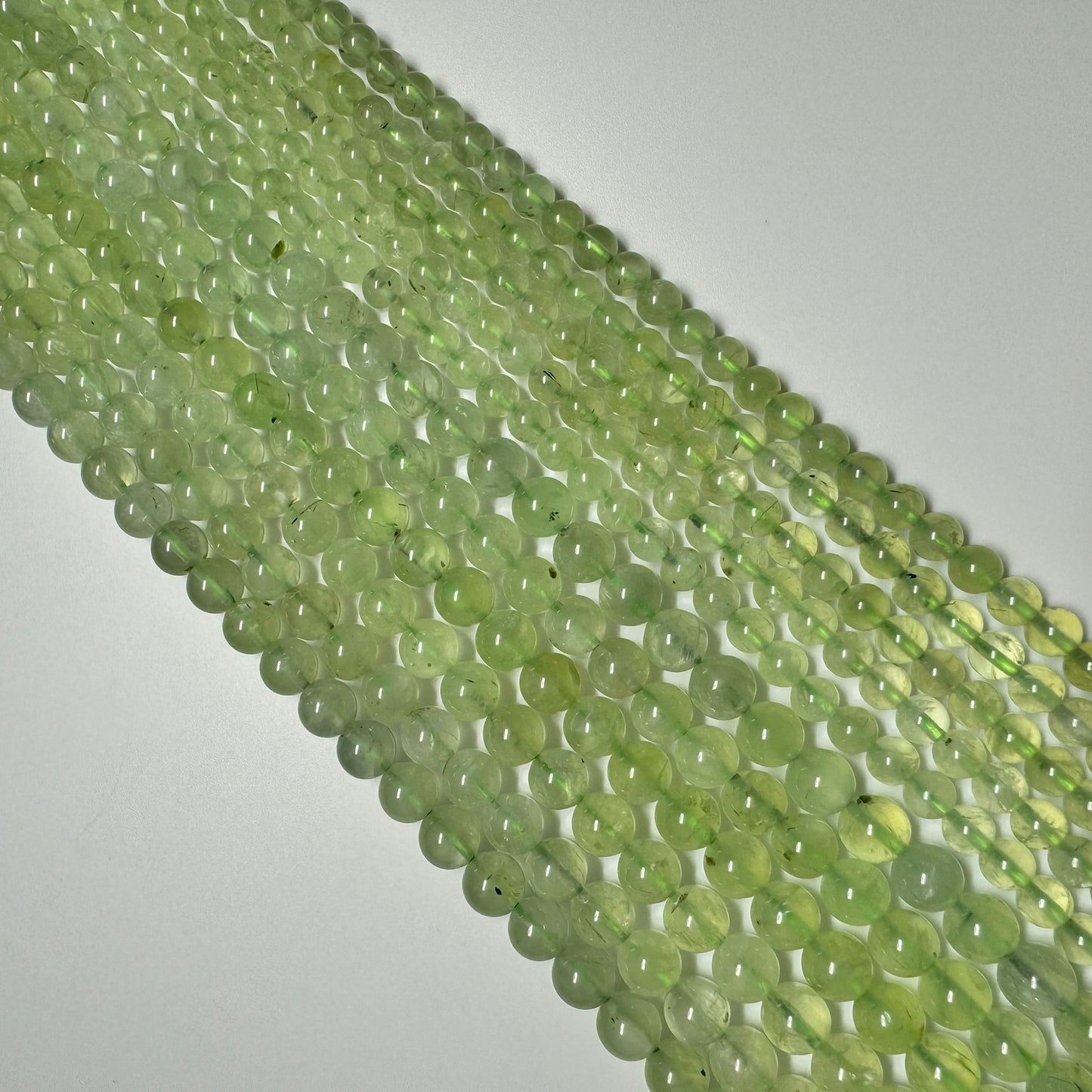 Prehnite Polished Round Beads AA Quality image 5