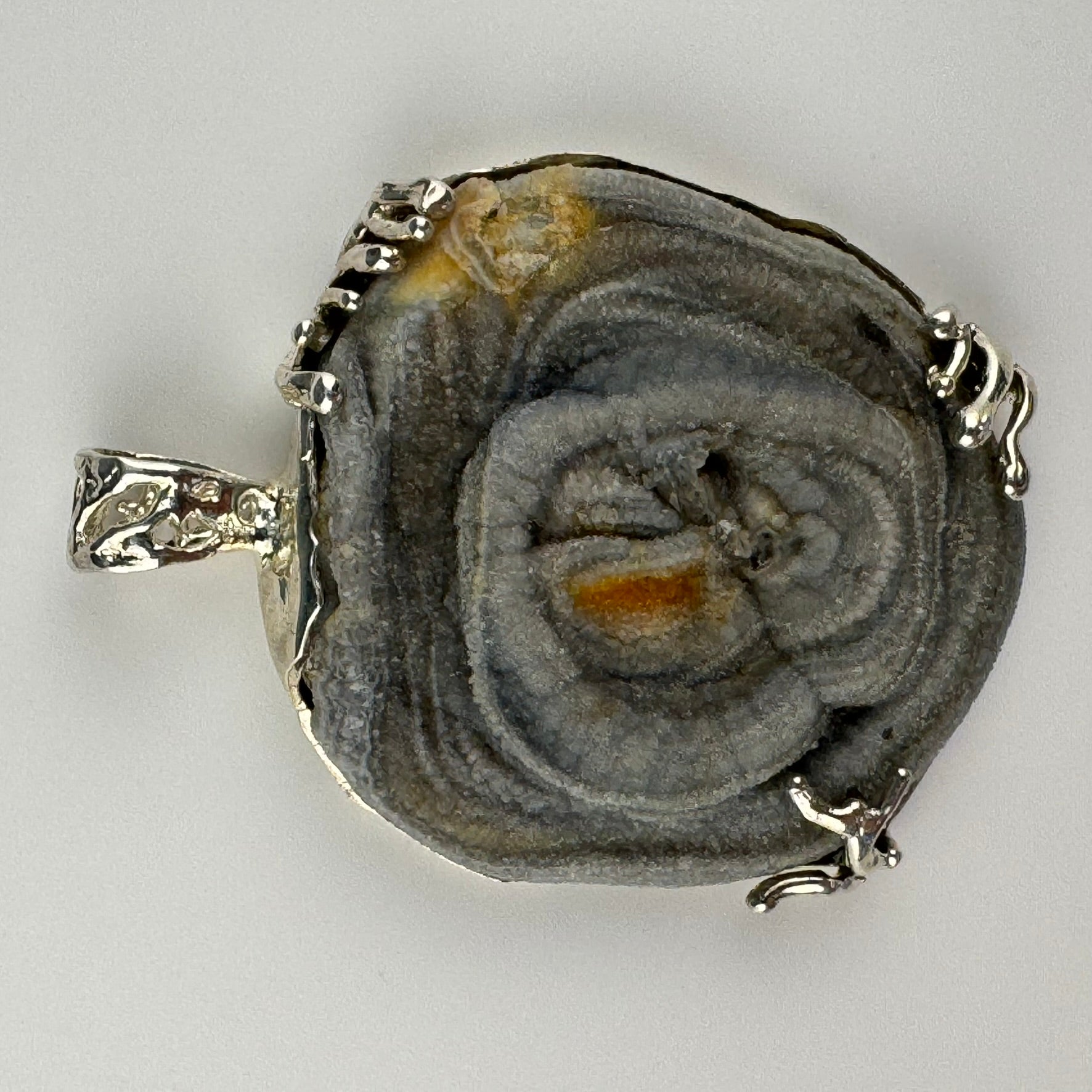 Druzy Chalcedony Quartz Coral Reef Design Pendant 925 Sterling Silver image 3