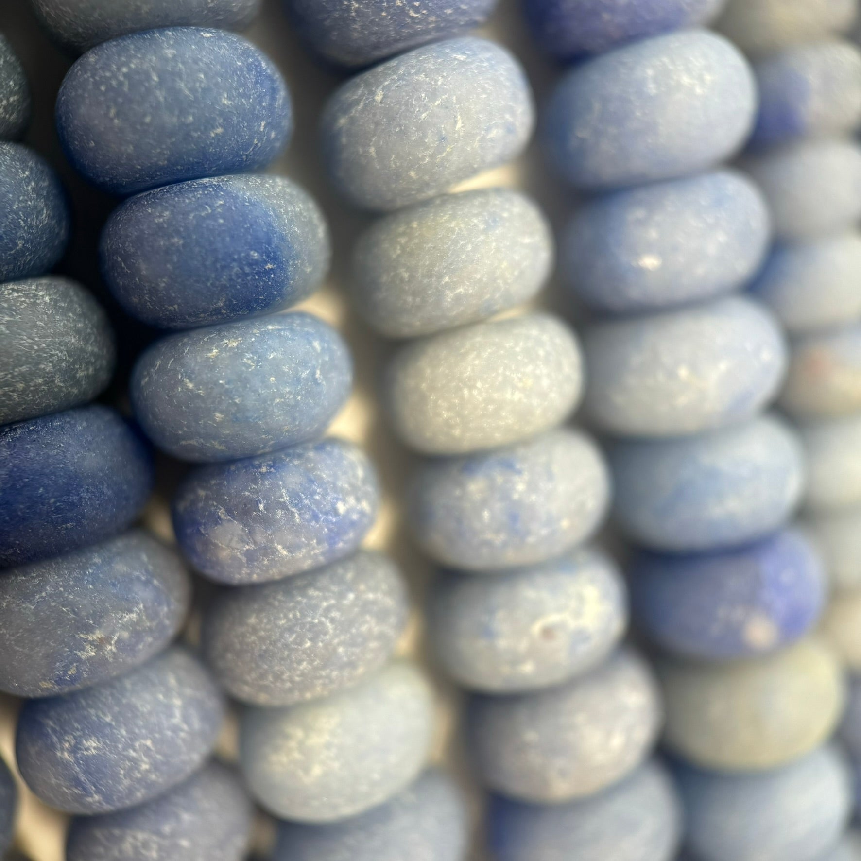 Blue Aventurine Quartz Frosted Rondelle Beads image 3