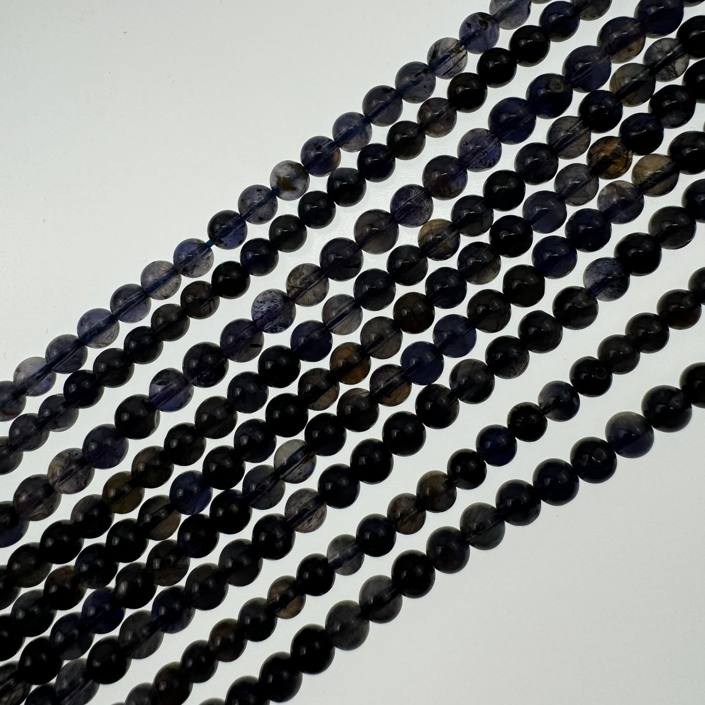 Iolite (Water Sapphire) Polished   Round Beads image 4