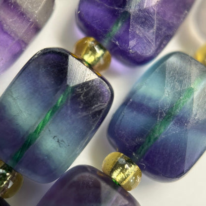 Rainbow Fluorite Rectangular Faceted Cushion Cut 10xÂ8 mm Beads image 8