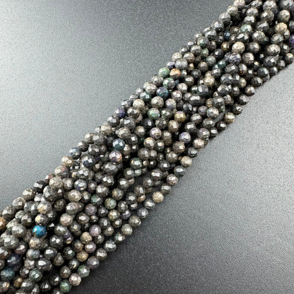 Black Opal Faceted Round Beads image 7