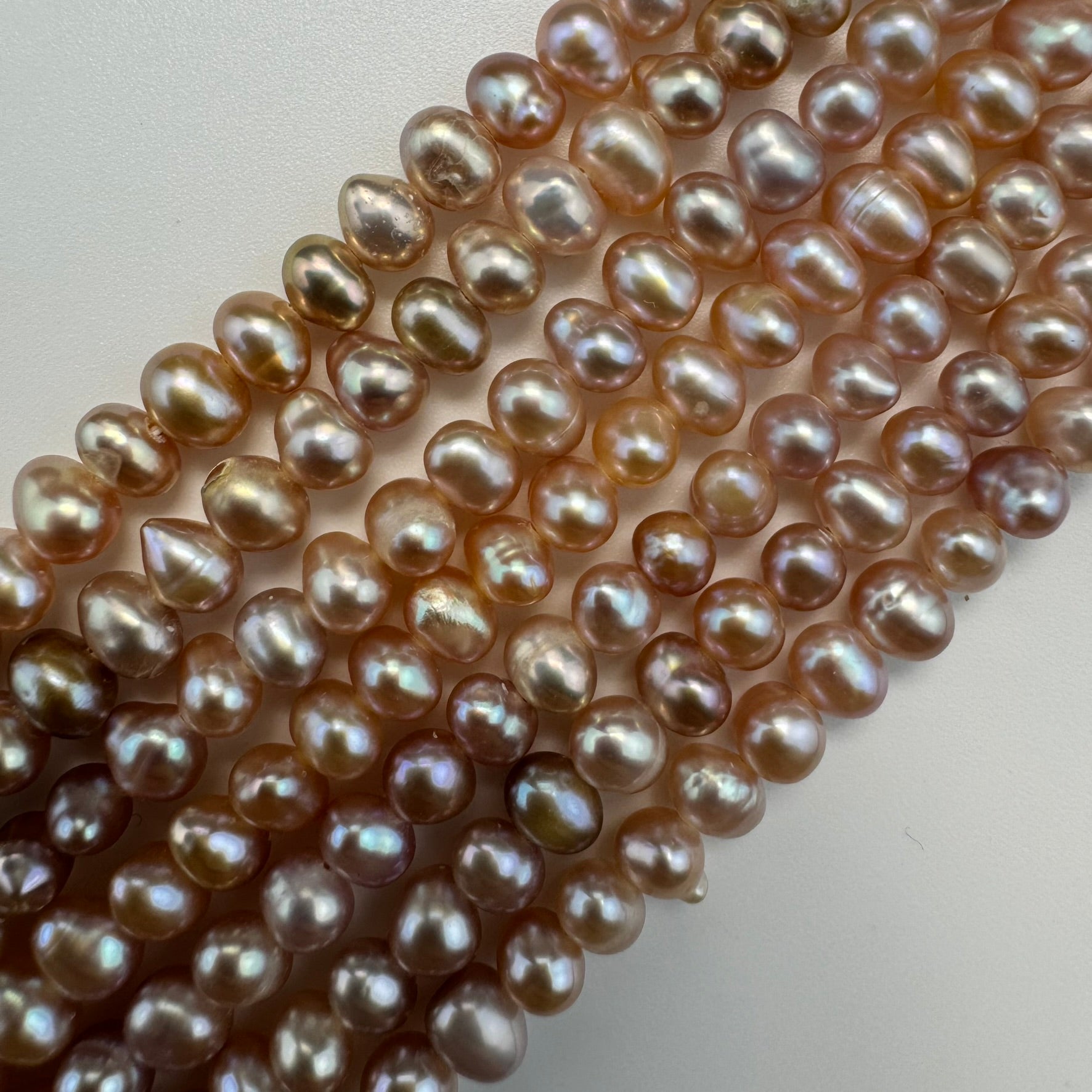 White, Pink and Peach Pearl  5x4.5mm and 4.5x4mm image 4