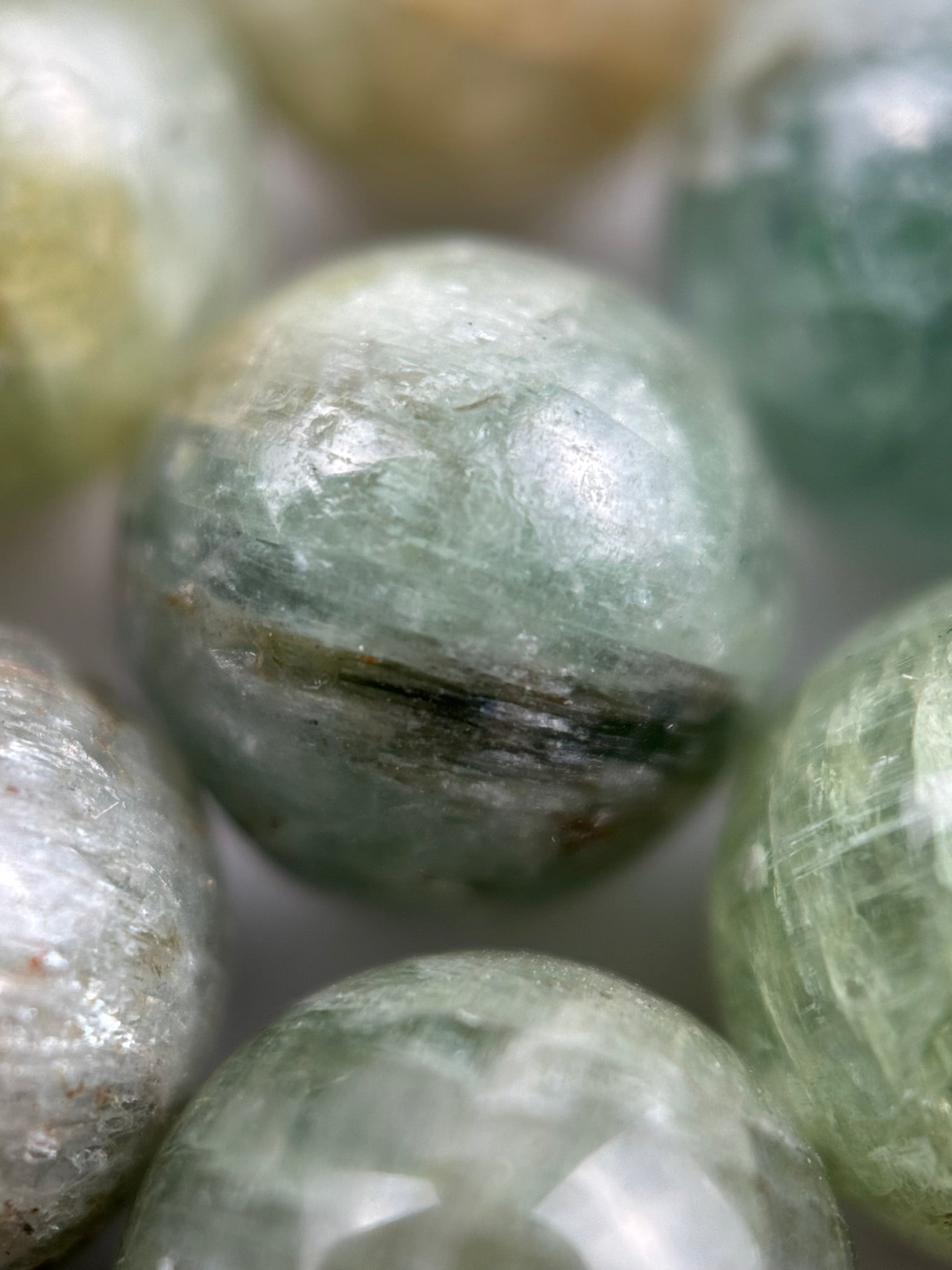 Green Kyanite Polished  Round Beads image 1