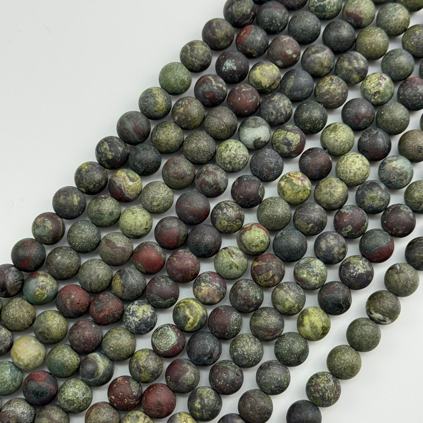Dragon's Blood Jasper Frosted Round Beads image 4